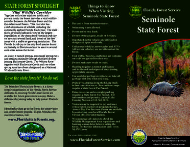 STATE FOREST SPOTLIGHT  Things to Know When Visiting Seminole State Forest