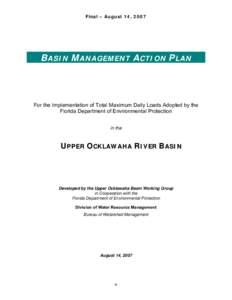 Upper Ocklawaha River Basin Management Action Plan - August 14, 2007