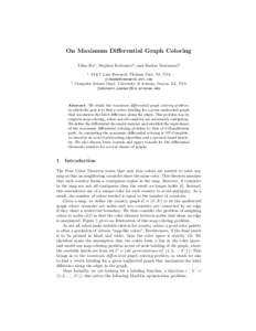 On Maximum Differential Graph Coloring Yifan Hu1 , Stephen Kobourov2 , and Sankar Veeramoni2 1 2