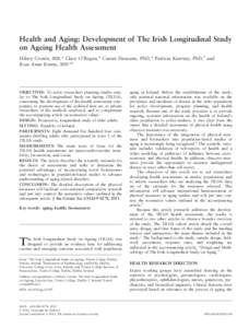 Health and Aging: Development of The Irish Longitudinal Study on Ageing Health Assessment