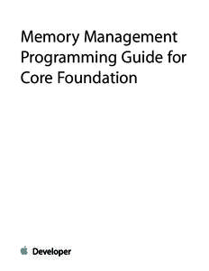 Memory Management Programming Guide for Core Foundation Contents