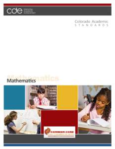 Colorado Academic  S T A N D A R D S Mathematics Mathemati