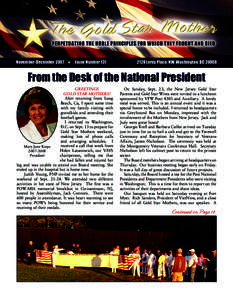 November-December 2007 H Issue Number[removed]Leroy Place, NW, Washington, DC[removed]From the Desk of the National President GREETINGS