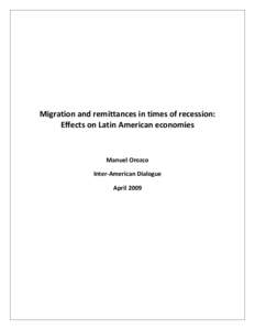 Microsoft Word - Economic Downturn and Effects on Migration Remittances - Final Paper.doc