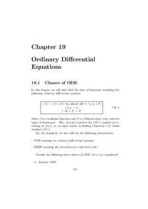 Chapter 19 Ordinary Dierential Equations[removed]Classes of ODE