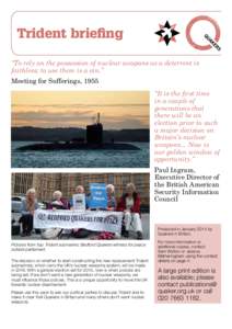 Trident briefing - January 2014