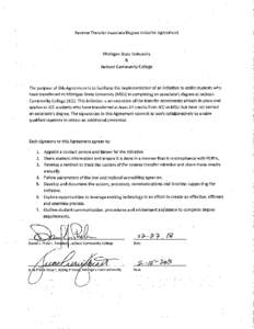 Reverse Transfer Associate Degree Initiative Agreement Michigan State University