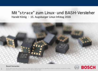 Software / Computing / Computer programming / Strace / Robert Bosch GmbH / Ptrace / Bosch / Linux / Ltrace / Bash