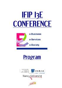 IFIP I3E CONFERENCE Program  WEDNESDAY, September, 23rd.