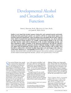Developmental Alcohol   and Circadian Clock Function
