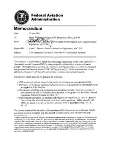 Federal Aviation Administration Memorandum Date: To: