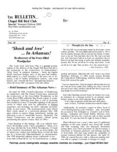 birding the Triangle... and beyond, for over half-a-century  THE BULLETIN...