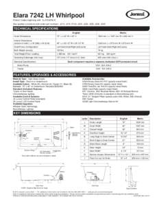 Elara 7242 LH Whirlpool Product Codes beginning with: ELA7242WLR Also applies to products sold under part numbers: JZ10, JZ15, EF30, JZ25, JZ30, JZ35, JZ40, JZ45 TECHNICAL SPECIFICATIONS English
