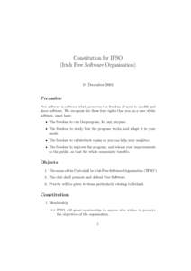 Constitution for IFSO (Irish Free Software Organisation) 11 DecemberPreamble