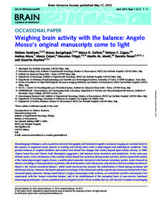 Brain Advance Access published May 17, 2013 doi:[removed]brain/awt091 Brain 2013: Page 1 of 13  | 1