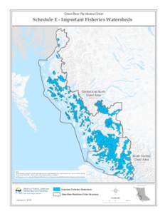 Great Bear Rainforest Order  Schedule E - Important Fisheries Watersheds Central and North Coast Area