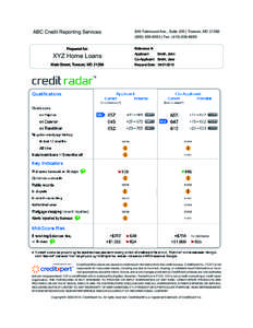 ABC Credit Reporting Services	  849 Fairmount Ave., Suite 200 | Towson, MD8553 | Fax: (Prepared for: