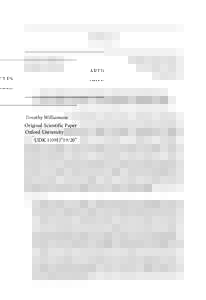 ARTICLES  Timothy Williamson Oxford University  Original Scientific Paper