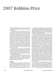 2007 Robbins Prize, Volume 54, Number 4