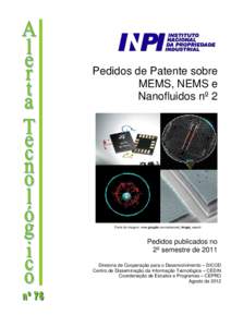 Pedidos de Patente sobre MEMS, NEMS e Nanofluidos nº 2 Fonte da imagem: www.google.com/advanced_image_search