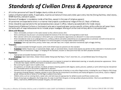 Standards of Civilian Dress & Appearance