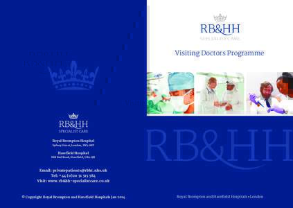 Visiting Doctors Programme  Royal Brompton Hospital Sydney Street,London, SW3 6NP  Harefield Hospital