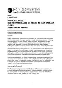 [[removed]March 2008 PROPOSAL P1002 HYDROCYANIC ACID IN READY-TO-EAT CASSAVA CHIPS