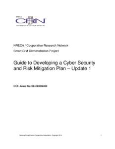 NRECA / Cooperative Research Network Smart Grid Demonstration Project Guide to Developing a Cyber Security and Risk Mitigation Plan – Update 1