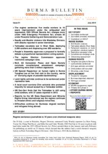 BURMA BULLETIN A month-in-review of events in Burma A L