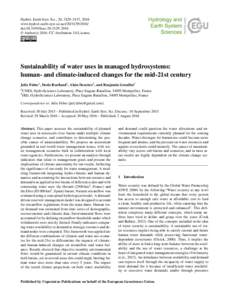 Hydrol. Earth Syst. Sci., 20, 3129–3147, 2016 www.hydrol-earth-syst-sci.netdoi:hess © Author(sCC Attribution 3.0 License.  Sustainability of water uses in managed hydrosyste