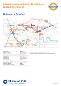 Alternative routes during disruption on London Overground Richmond - Stratford North Harrow  Wembley Park