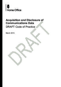 Acquisition and Disclosure of Communications Data