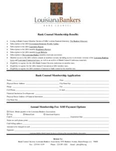 Bank Counsel Membership Benefits     