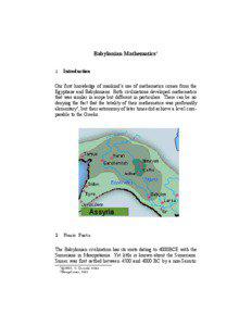 Babylonian Mathematics1 1