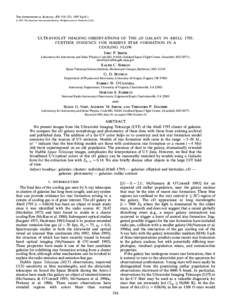 THE ASTROPHYSICAL JOURNAL, 478 : 516È521, 1997 April[removed]The American Astronomical Society. All rights reserved. Printed in U.S.A. ULTRAVIOLET IMAGING OBSERVATIONS OF THE cD GALAXY IN ABELL 1795 : FURTHER EVIDENCE