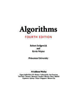 Algorithms FOURTH EDITION Robert Sedgewick and Kevin Wayne Princeton University