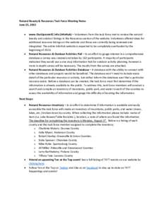 Natural Beauty & Resources Task Force Meeting Notes June 25, 2015  