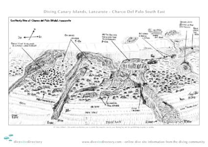 Diving Canary Islands, Lanzarote - Charco Del Palo South East  © Tony Gilbert - the author authorises you to print this map for use in your diving but not for publishing in print or online. divesitedirectory