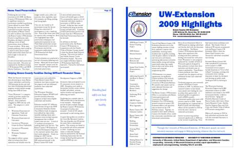 2009 Brown County UWEX Annual Report