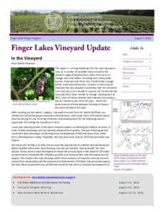 Finger Lakes Grape Program  August 7, 2013 In the Vineyard Hans Walter-Peterson