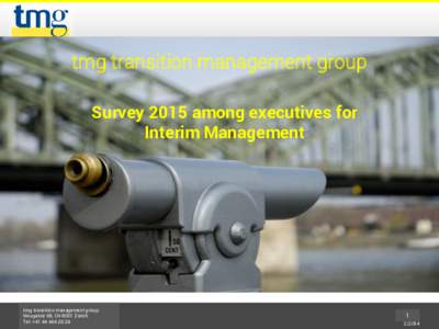 tmg transition management group Survey 2015 among executivesDiefor Ziele in weiter Ferne? Wir bringen Sie der Lösung näher! Interim Management
