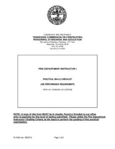 COMMERCE AND INSURANCE  TENNESSEE COMMISSION ON FIREFIGHTING PERSONNEL STANDARDS AND EDUCATION th