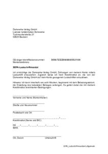 Domowina-Verlag GmbH Ludowe nakładnistwo Domowina TuchmacherstraßeBautzen  Gläubiger-Identifikationsnummer: