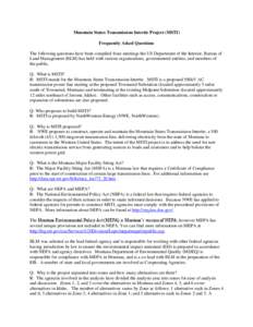 Mountain States Transmission Intertie Project (MSTI) Frequently Asked Questions The following questions have been compiled from meetings the US Department of the Interior, Bureau of Land Management (BLM) has held with va