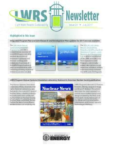 Light Water Reactor Sustainability  Newsletter Issue 24 • JulyHighlighted in this issue: