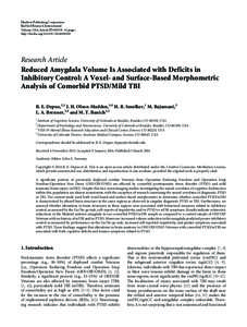 Reduced Amygdala Volume Is Associated with Deficits in Inhibitory Control: A Voxel- and Surface-Based Morphometric Analysis of Comorbid PTSD/Mild TBI