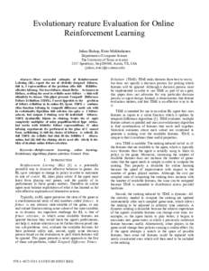 Evolutionary Feature Evaluation for Online Reinforcement Learning