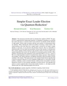 Simpler Exact Leader Election via Quantum Reduction