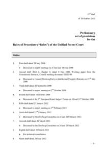 18th draft of 19 October 2015 Preliminary set of provisions for the