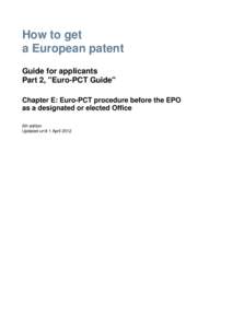 How to get a European patent. Guide for applicants Part 2, 